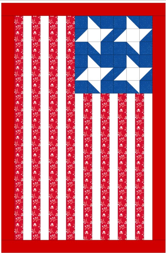 4 Stars and Vertical Stripes