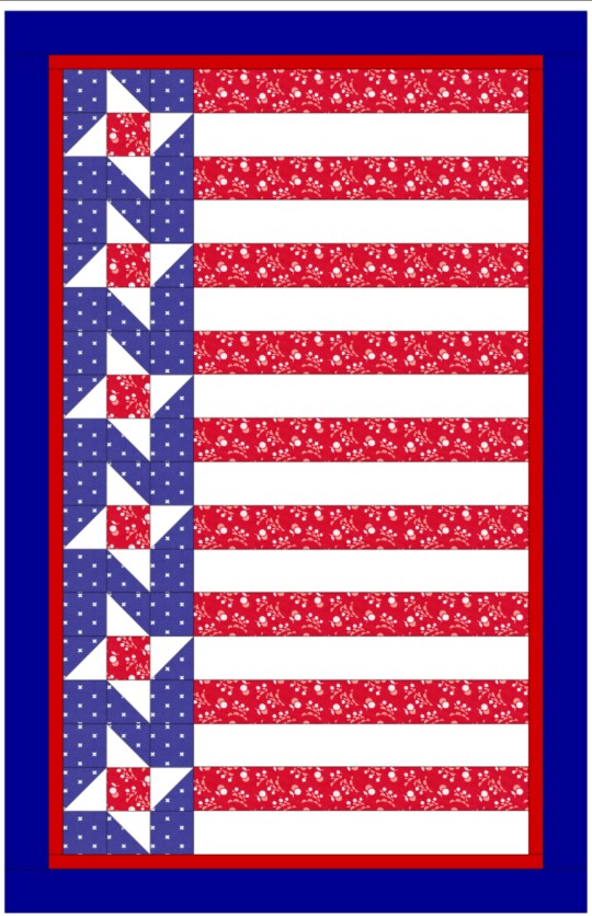 6 Stars and Horizontal Stripes