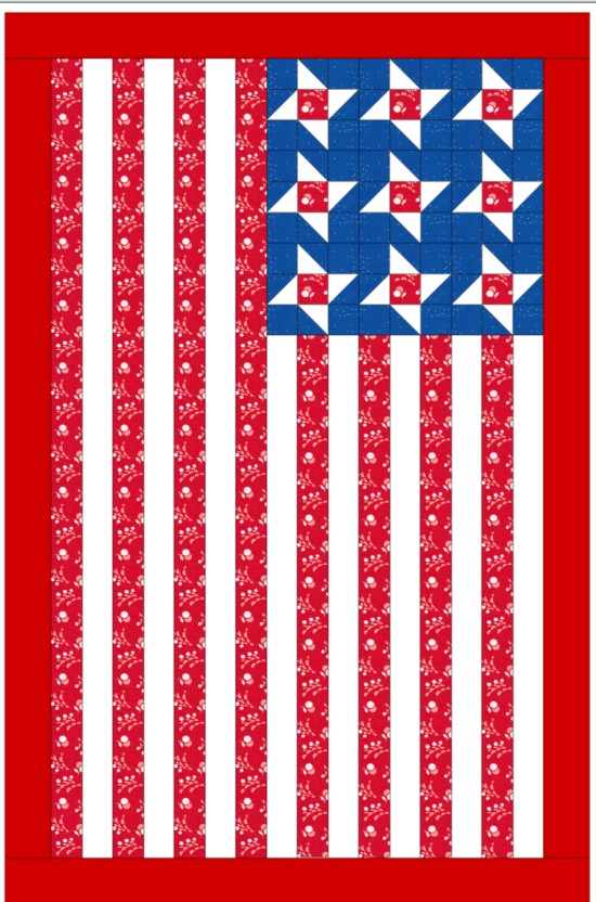 9 Stars and Vertical Stripes